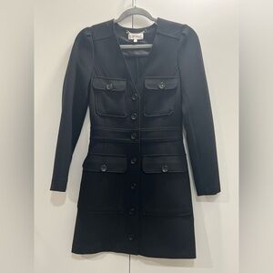 A.L.C. Black Tailored Trench Coat with Four Flap Pockets. New